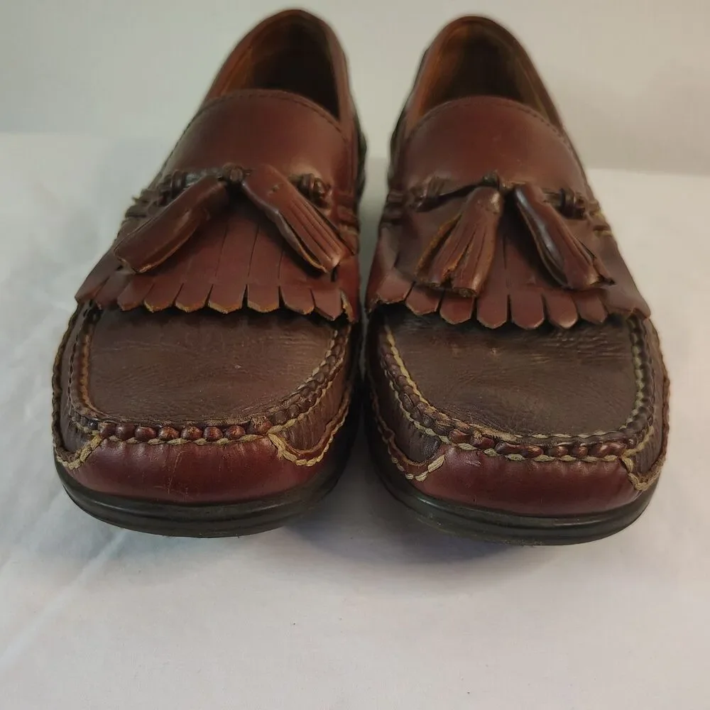 JOHNSTON & MURPHY Aragon II 2 Tone Brown Kiltie Tassel Loafers Men Sz 8M